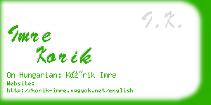 imre korik business card